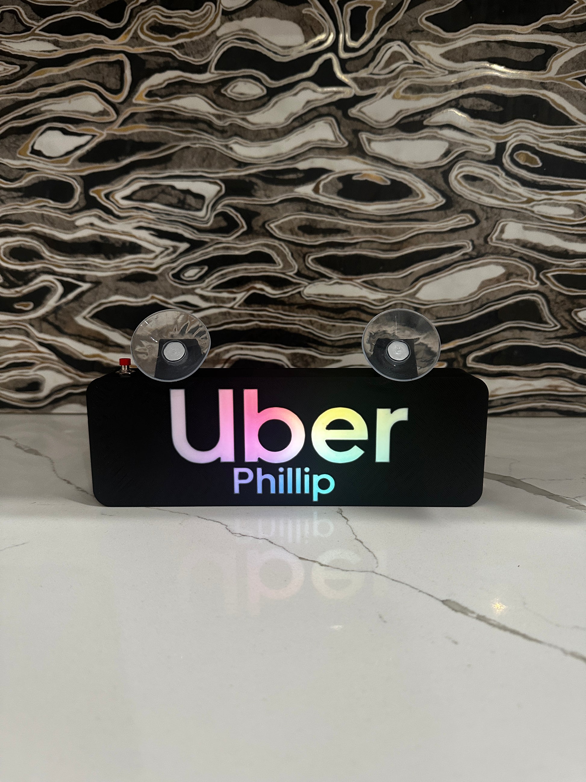 Personalized Uber Lyft Rideshare Car Sign with RGB Lights – Rechargeable LED Driver Name Display - Crypto Coin Display