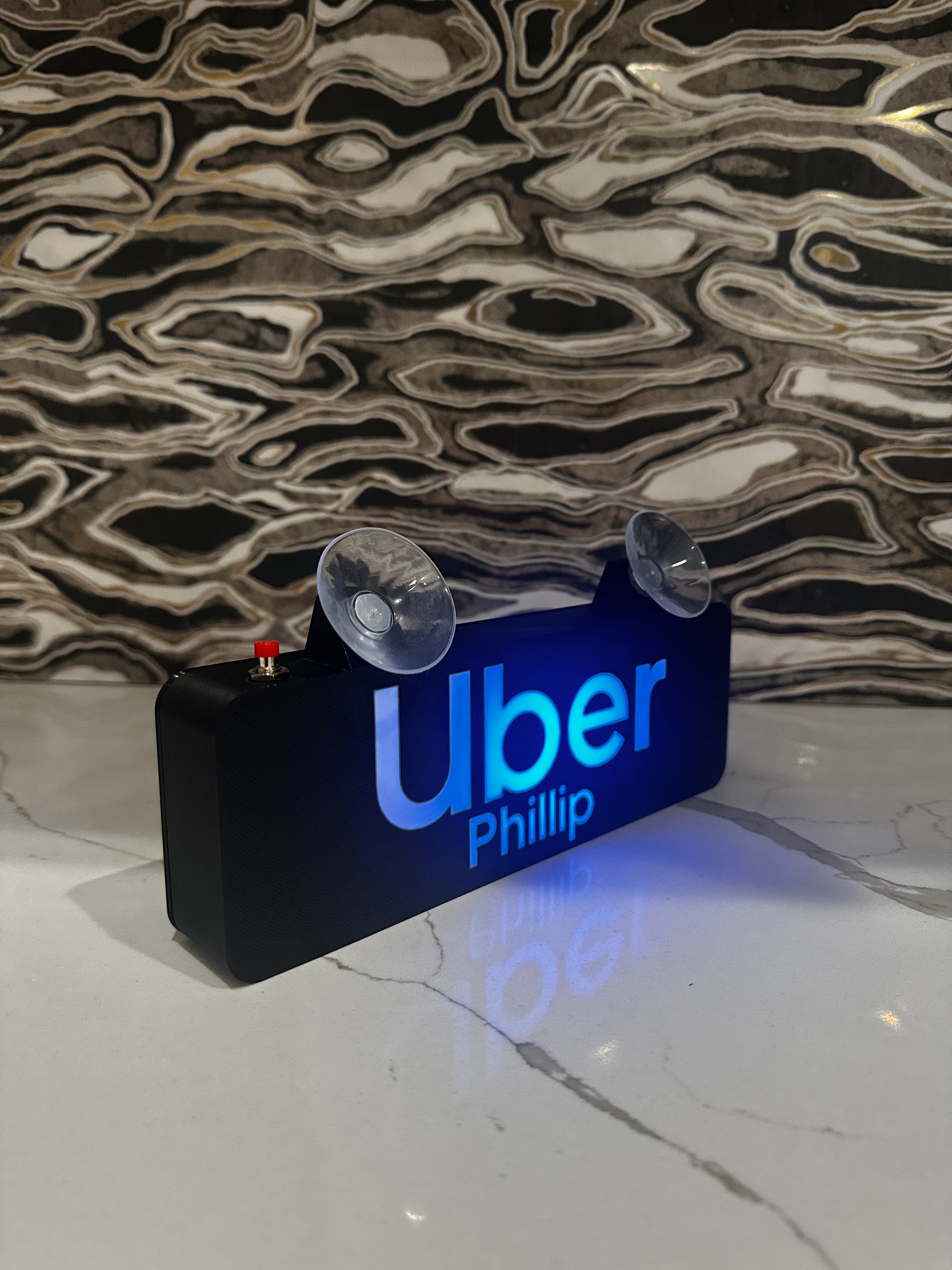 Personalized Uber Lyft Rideshare Car Sign with RGB Lights – Rechargeable LED Driver Name Display - Crypto Coin Display