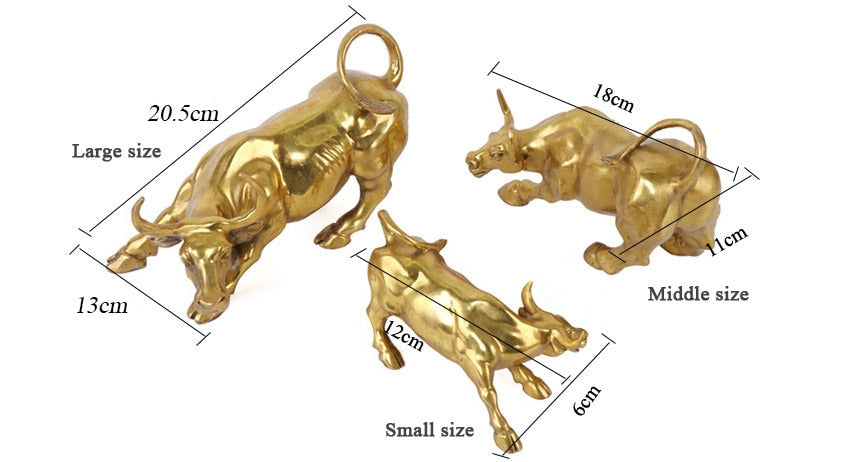 Golden Wall Street Bull OX Figurine Sculpture - Crypto Coin Display