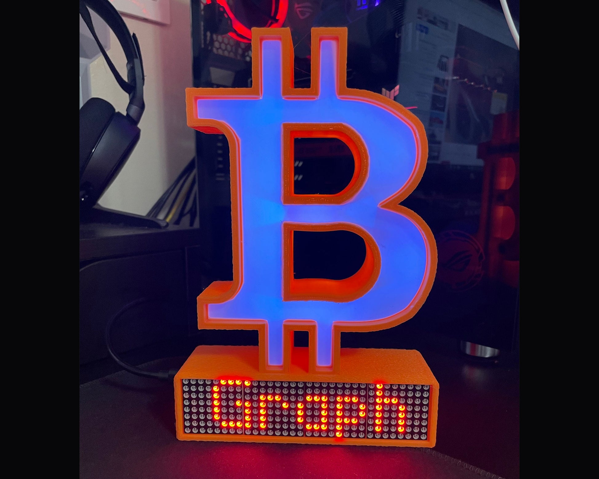Bitcoin Crypto Coin Price Ticker Matrix Display Wi-Fi - Crypto Coin Display