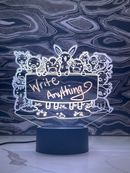 Kids Message Board LED Light dry erase - Kids Desk Light - LED Message Board Acrylic Sign - Crypto Coin Display