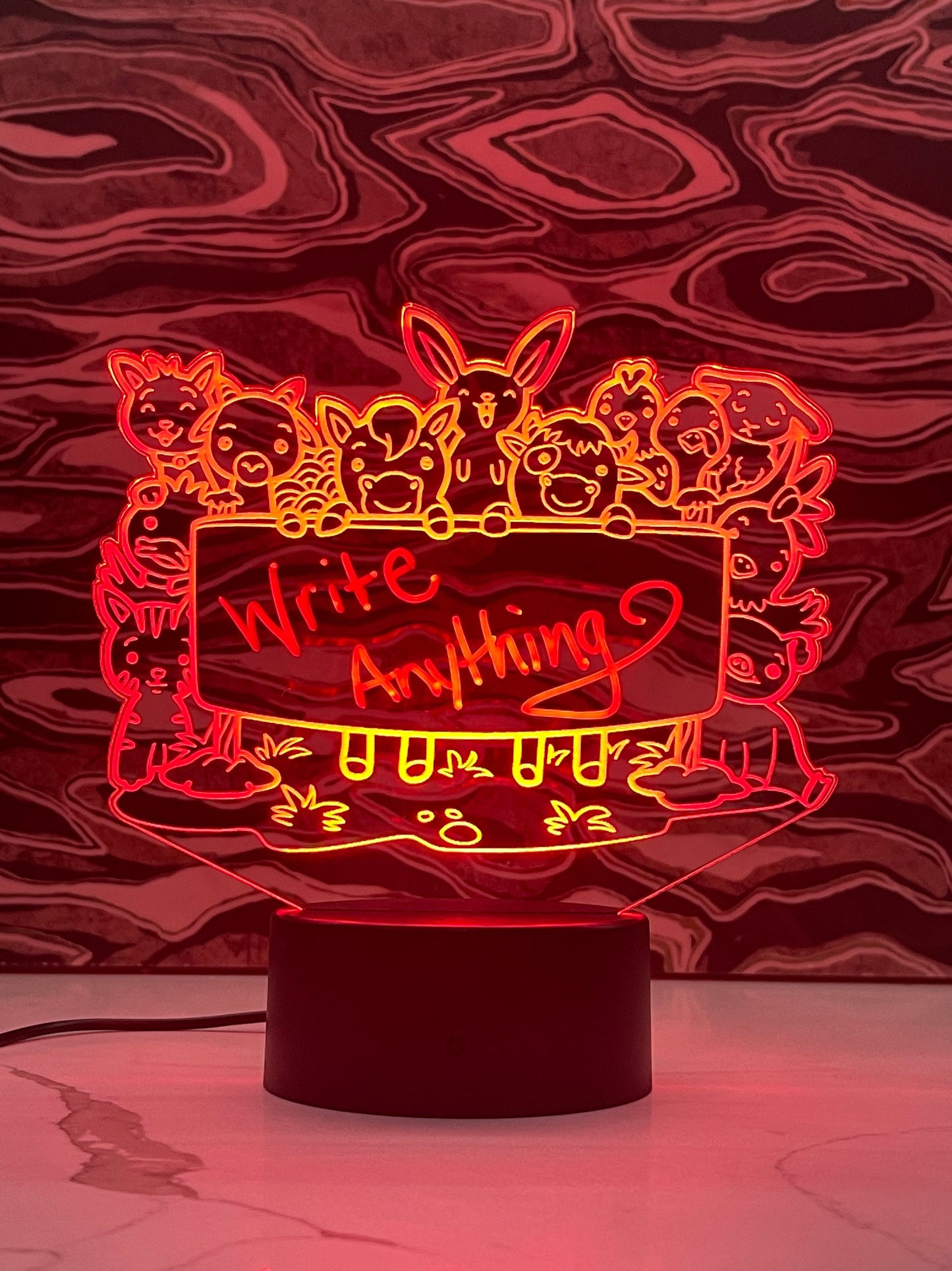 Kids Message Board LED Light dry erase - Kids Desk Light - LED Message Board Acrylic Sign - Crypto Coin Display