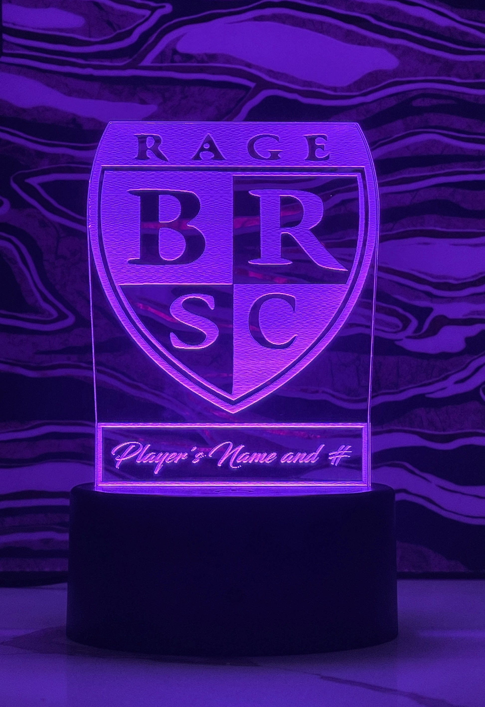 Team Sports RGB Light Up Plaque Acrylic Sign With Player Customization - Crypto Coin Display