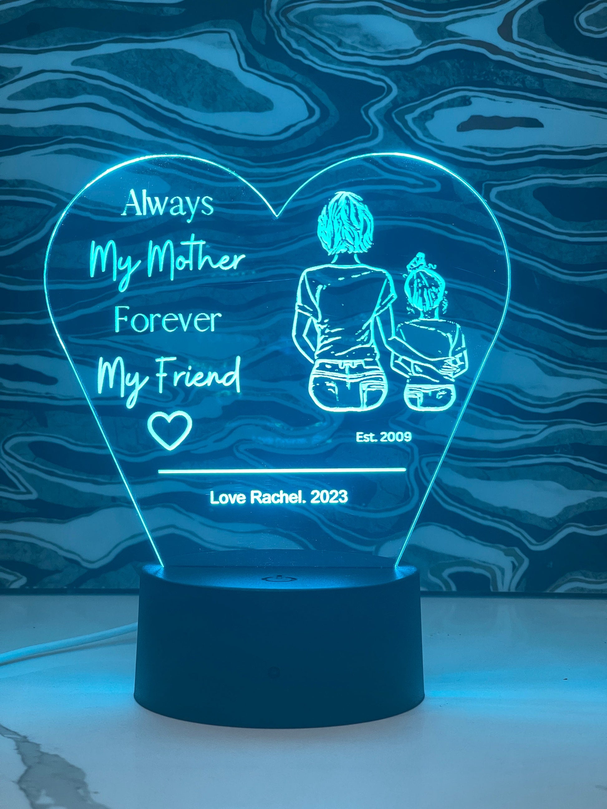 Mom Bestfriend Heart Acrylic Sign | Heart Night Light | Mothers Day Gift | Love Heart Sign | Heart Plaque | Mom Night Light - Crypto Coin Display