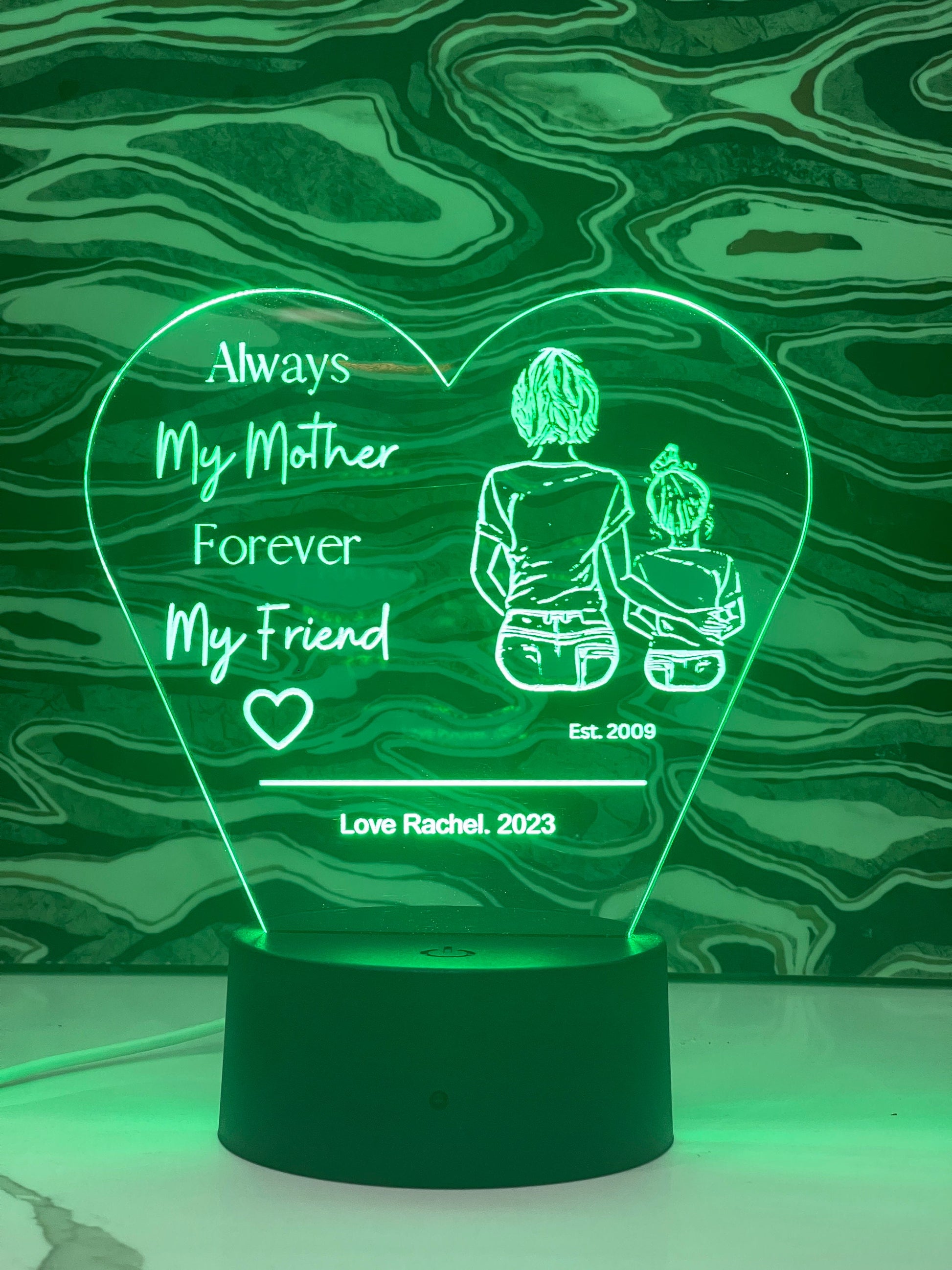 Mom Bestfriend Heart Acrylic Sign | Heart Night Light | Mothers Day Gift | Love Heart Sign | Heart Plaque | Mom Night Light - Crypto Coin Display