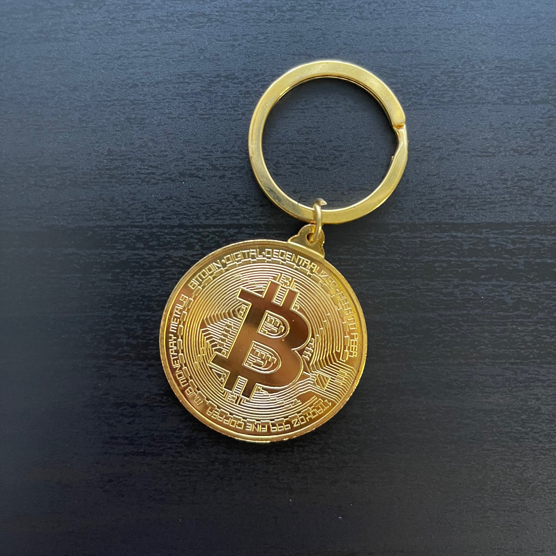 Bitcoin Crypto Coin Gold Keychain - Crypto Coin Display