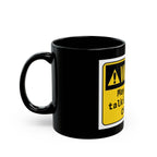 Warning: May Start Talking About Crypto Mug — Black Coffee Cup for Crypto Enthusiasts - Crypto Coin Display