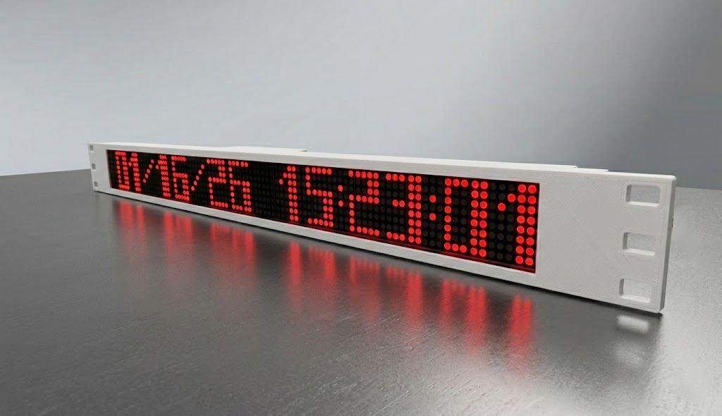 19” 1RU Network Server Rack Led Matrix Display STOCK, Commodity and CRYPTO ticker, YouTube Subscriber Counter, Rack Mount Wi-Fi Led Panel
