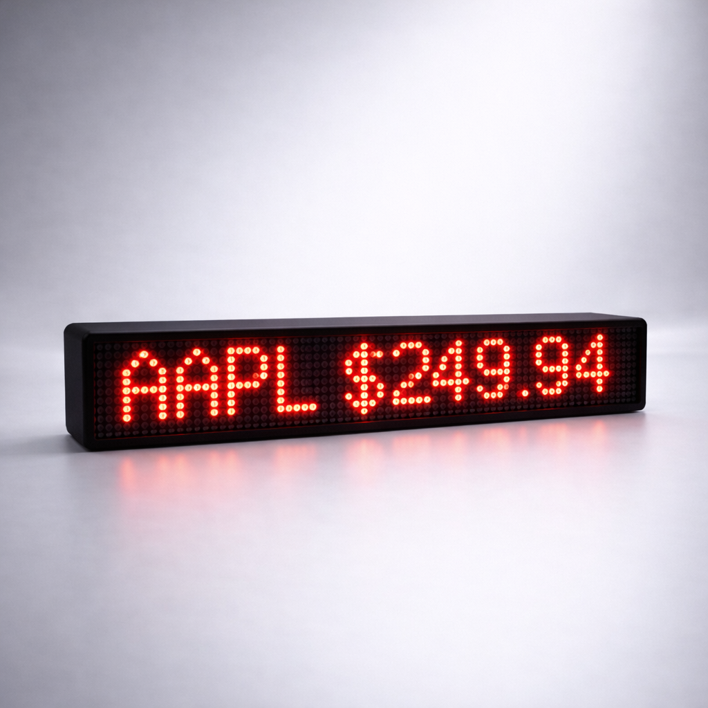 10in Crypto and Stock Market Price Ticker, YouTube Subscriber Counter LED Matrix Display with Wi-Fi