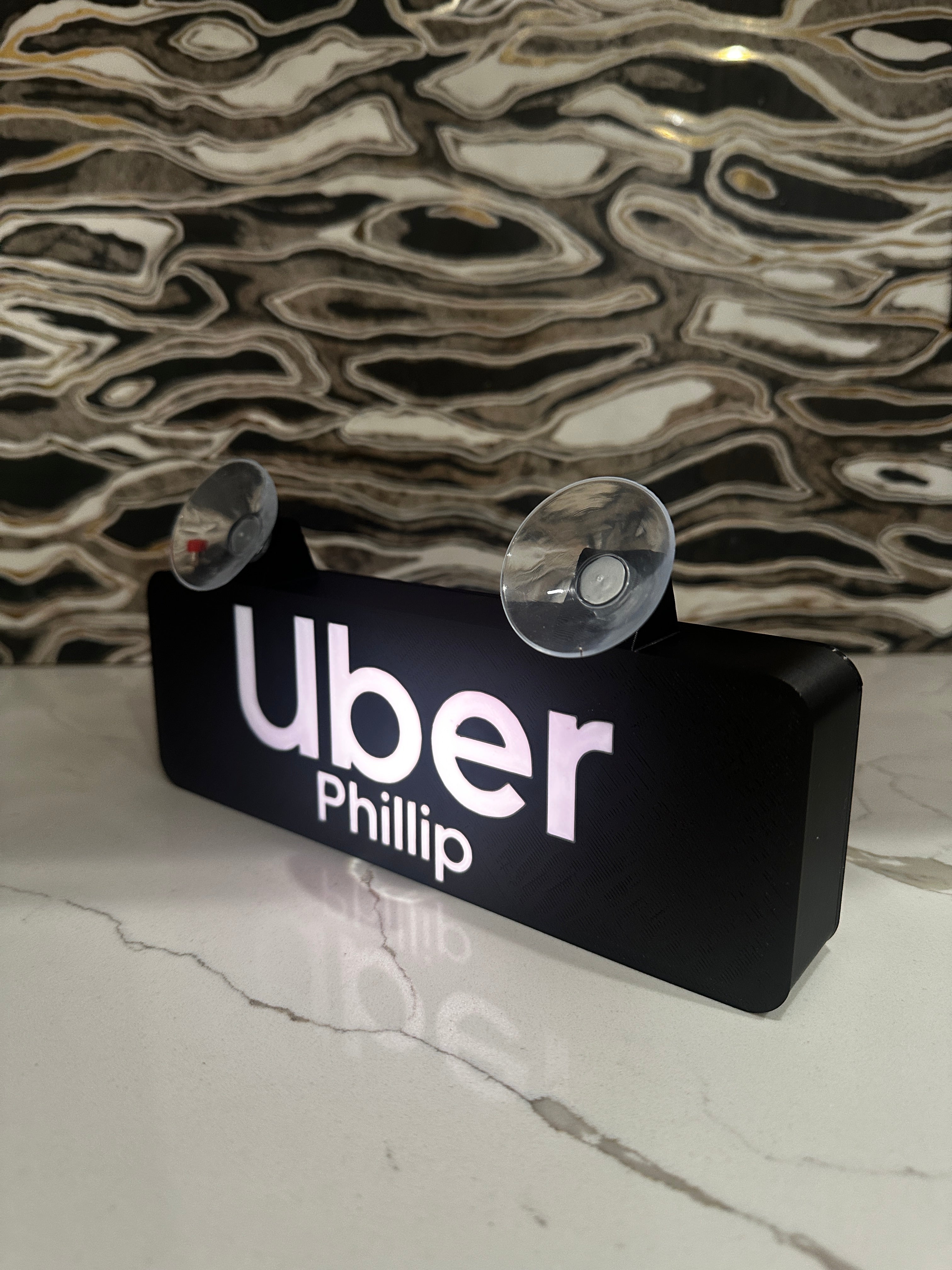Personalized Uber Lyft Rideshare Car Sign with RGB Lights – Rechargeable LED Driver Name Display - Crypto Coin Display