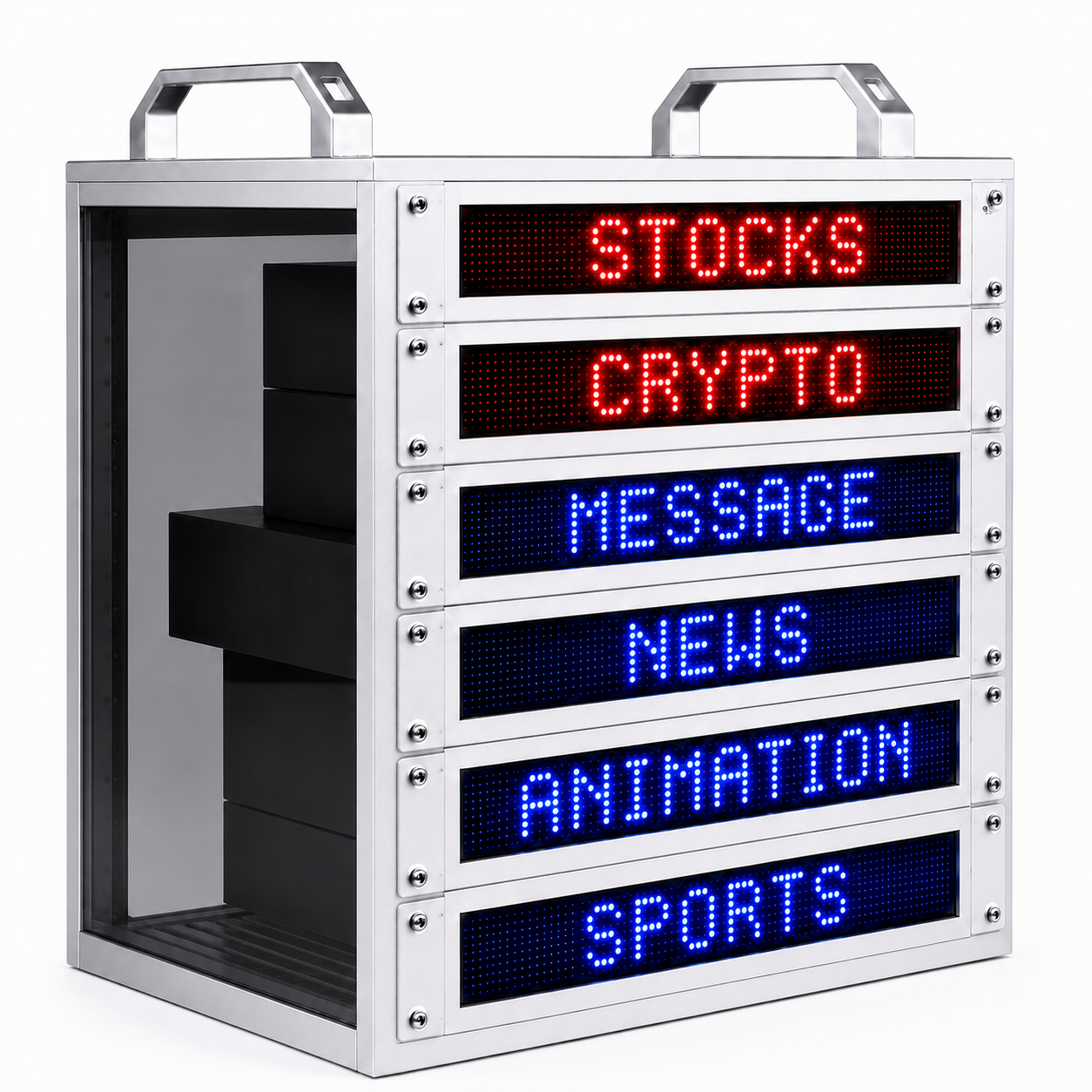 10inch 1RU Network Server Rack Mount Led Display fits GeekPi DeskPi Rackmate, SPORTS, STOCKS, CRYPTO, ETF’s, YouTube Subscriber, Prometheus, MQTT