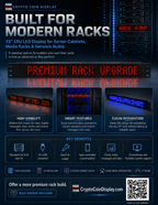 19” 1RU Network Server Rack Mount Led Panel Matrix Display STOCK, Commodity and CRYPTO ticker, YouTube Subscriber Counter, Prometheus Node Exporter Monitor - Crypto Coin Display