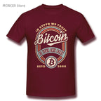 Bitcoin Vintage In Crypto We Trust Cryptocurrency T Shirts Men 100% Cotton Novelty T-Shirts Crewneck Tees Clothing Unique - Crypto Coin Display