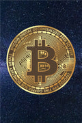 Abstract Golden Bitcoin  Wall Art Pictures - Crypto Coin Display