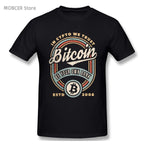 Bitcoin Vintage In Crypto We Trust Cryptocurrency T Shirts Men 100% Cotton Novelty T-Shirts Crewneck Tees Clothing Unique - Crypto Coin Display