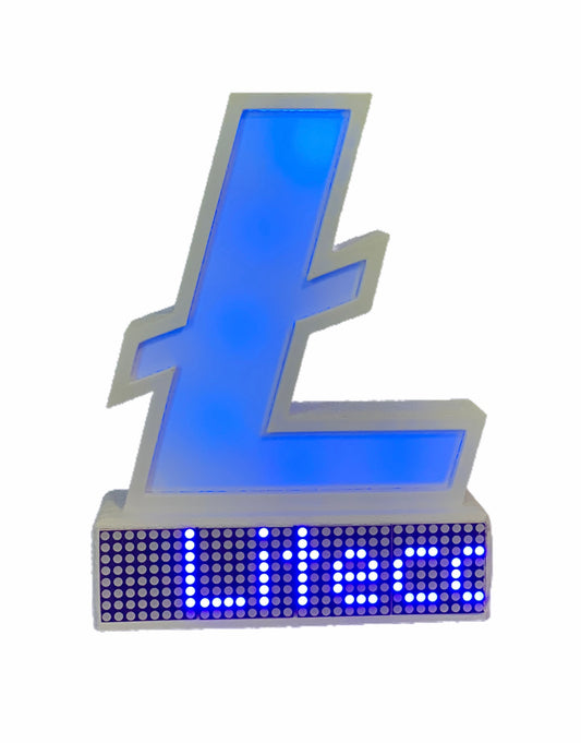 LITECOIN CRYPTO PRICE TICKER LED DISPLAY W/ RGB LIGHT SHOW - Crypto Coin Display