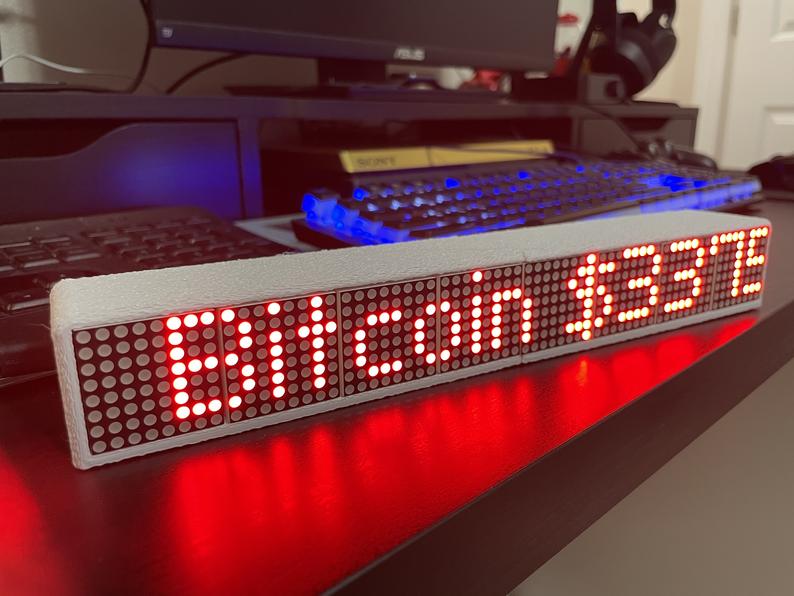 10” Crypto Coin Price Ticker Matrix Display Wi-Fi - Cryptocoindisplay