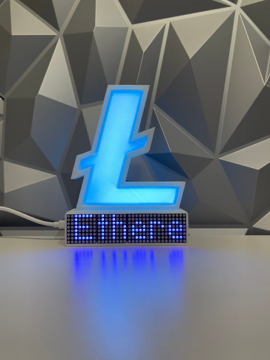 Litecoin Crypto Coin Price Ticker Display - Crypto Coin Display