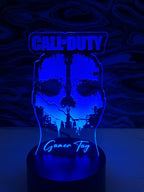 Call Of Duty MWII Ghost Skull Gamer Tag Acrylic RGB Novelty Sign - Crypto Coin Display