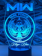 Modern Warfare 2 Call Of Duty MWII Customizable Clan Gamer Tag Acrylic RGB LED Novelty Sign - Crypto Coin Display