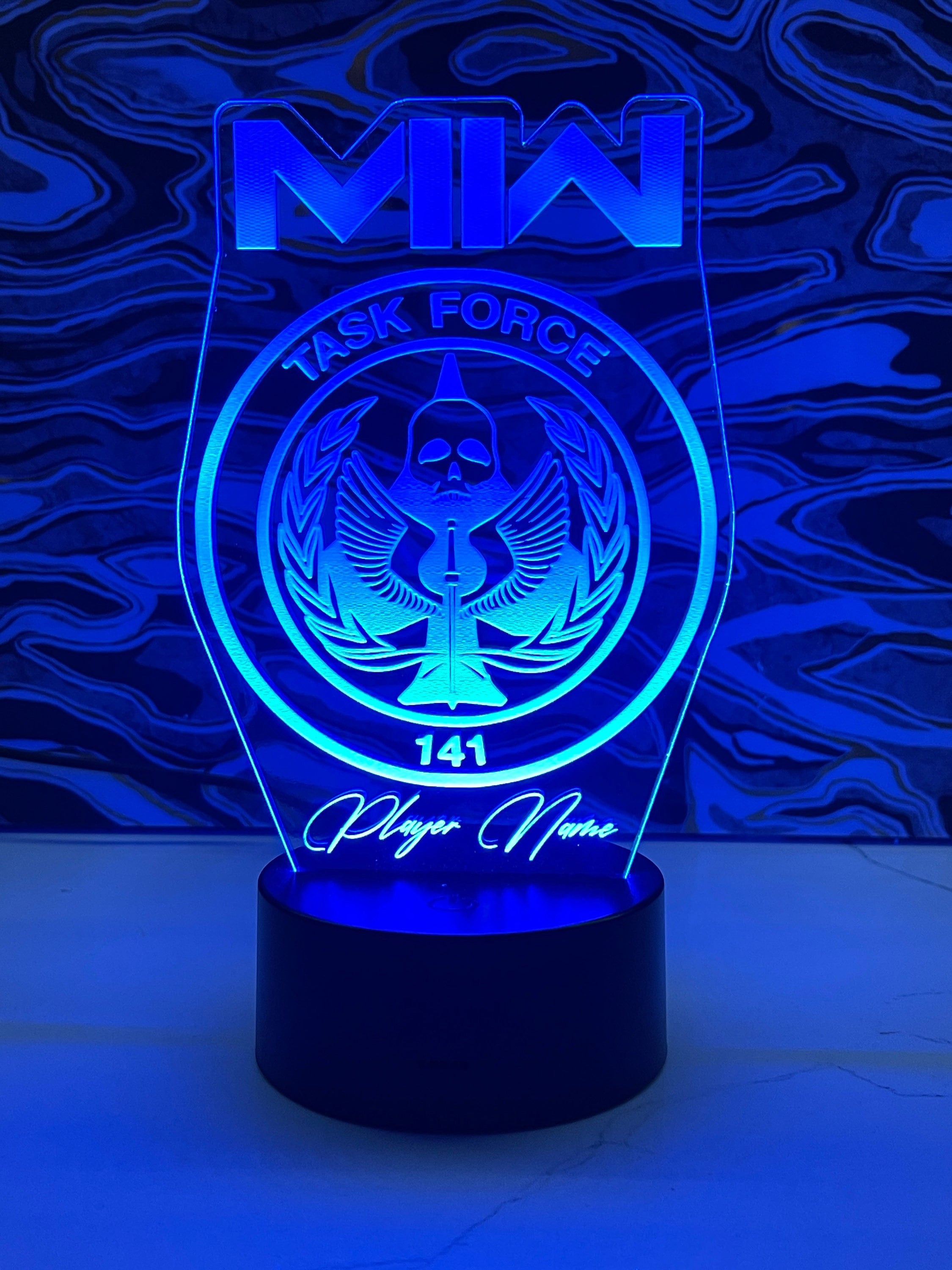 Modern Warfare 2 Call Of Duty MWII Customizable Clan Gamer Tag Acrylic RGB LED Novelty Sign - Crypto Coin Display