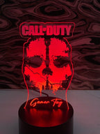 Call Of Duty MWII Ghost Skull Gamer Tag Acrylic RGB Novelty Sign - Crypto Coin Display