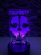 Call Of Duty MWII Ghost Skull Gamer Tag Acrylic RGB Novelty Sign - Crypto Coin Display
