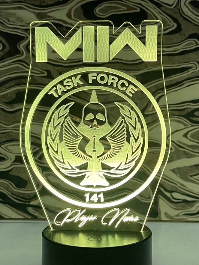 Modern Warfare 2 Call Of Duty MWII Customizable Clan Gamer Tag Acrylic RGB LED Novelty Sign - Crypto Coin Display