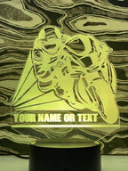 Motorcycle Biker Custom Acrylic RGB Novelty Sign - Crypto Coin Display