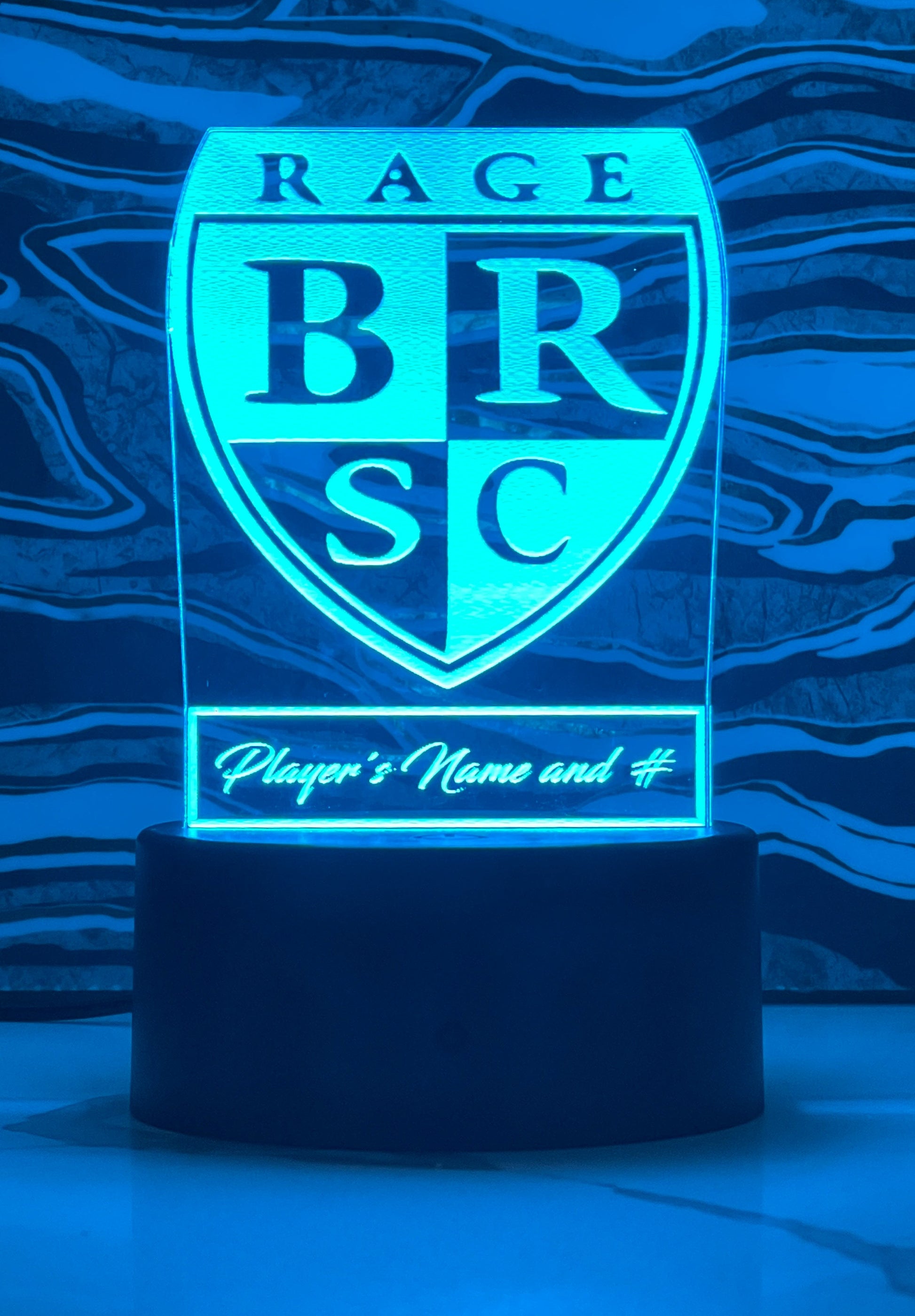 Team Sports RGB Light Up Plaque Acrylic Sign With Player Customization - Crypto Coin Display