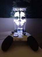 Call Of Duty MWII Ghost Skull Gamer Tag Acrylic RGB Novelty Sign - Crypto Coin Display